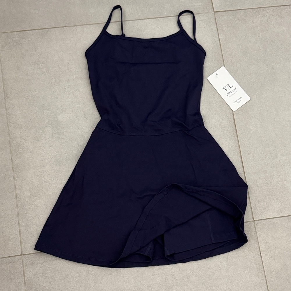 Vital Life activewear workout Small Navy Blue Women's Dress with shorts under